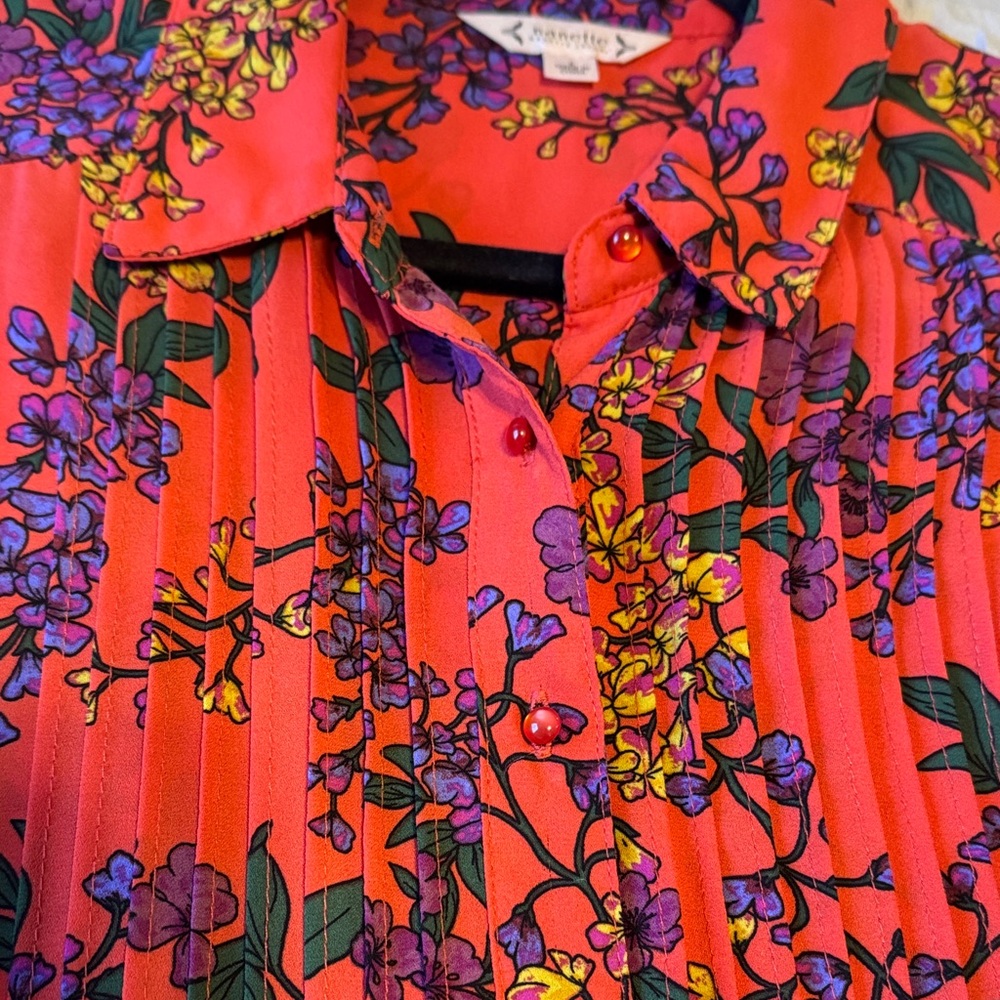 Nannette Lepore Red Floral Midi Dress - Picture 7 of 7